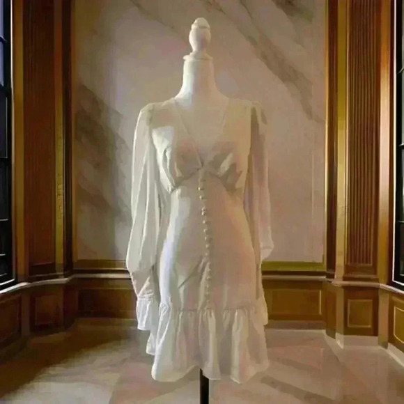 White Ruffle Dress - Picture 1 of 2